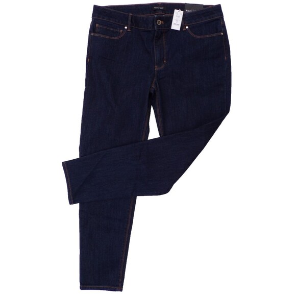 WHITE HOUSE BLACK MARKET Dark Wash Saint Honore Jean Collection SKIMMER Size 14 - Picture 1 of 5